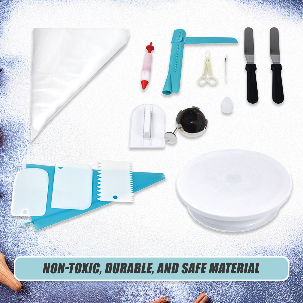 164Pcs Cake Decorating Kit Turntable Rotating Baking Flower Icing Piping Nozzles