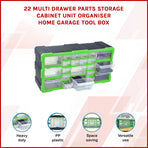 22 Multi Drawer Parts Storage Cabinet Unit Organiser Home Garage Tool Box