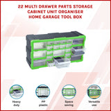 22 Multi Drawer Parts Storage Cabinet Unit Organiser Home Garage Tool Box - Front View