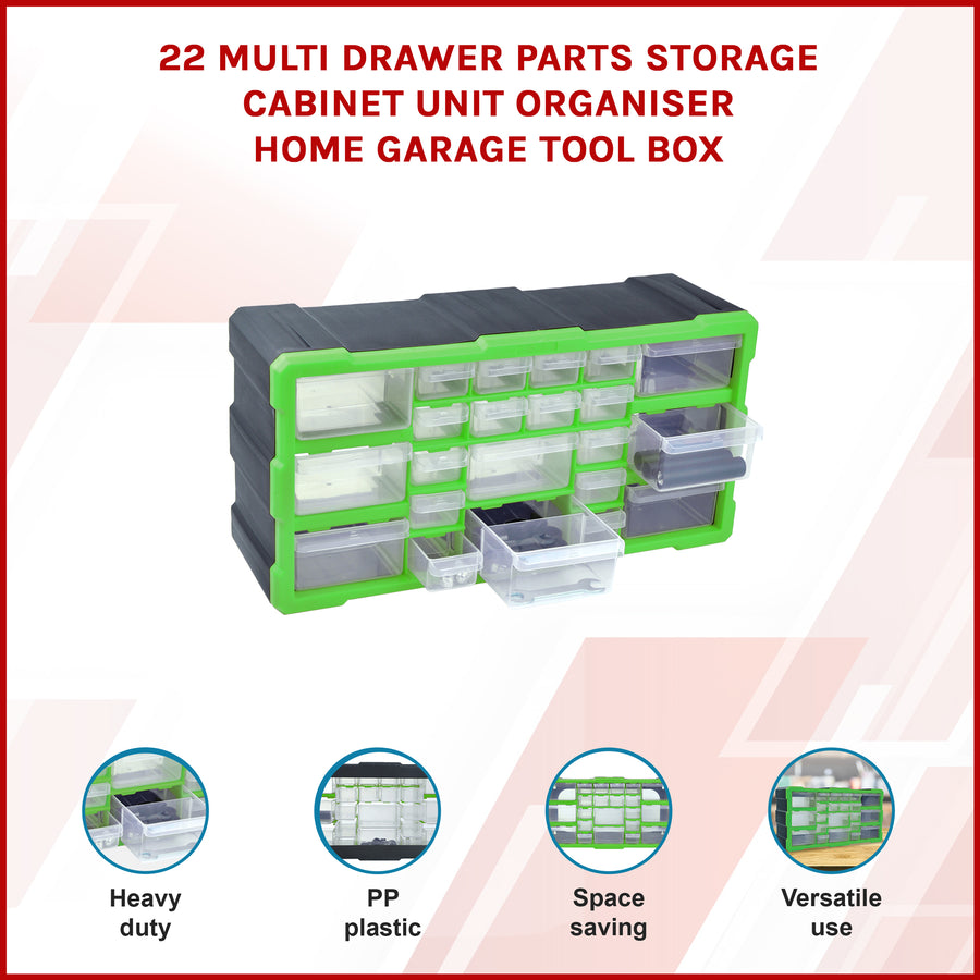 22 Multi Drawer Parts Storage Cabinet Unit Organiser Home Garage Tool Box