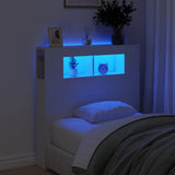 LED Headboard White 100 cm Engineered Wood - Front View