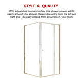 Semi Frameless Shower Screen (98~106)x 195cm & (98~101)x 195cm Side AS/NZS Glass - Close-Up Angle