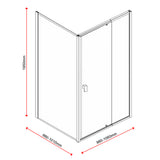 Semi Frameless Shower Screen (98~106)x 195cm & (98~101)x 195cm Side AS/NZS Glass - Low Angle