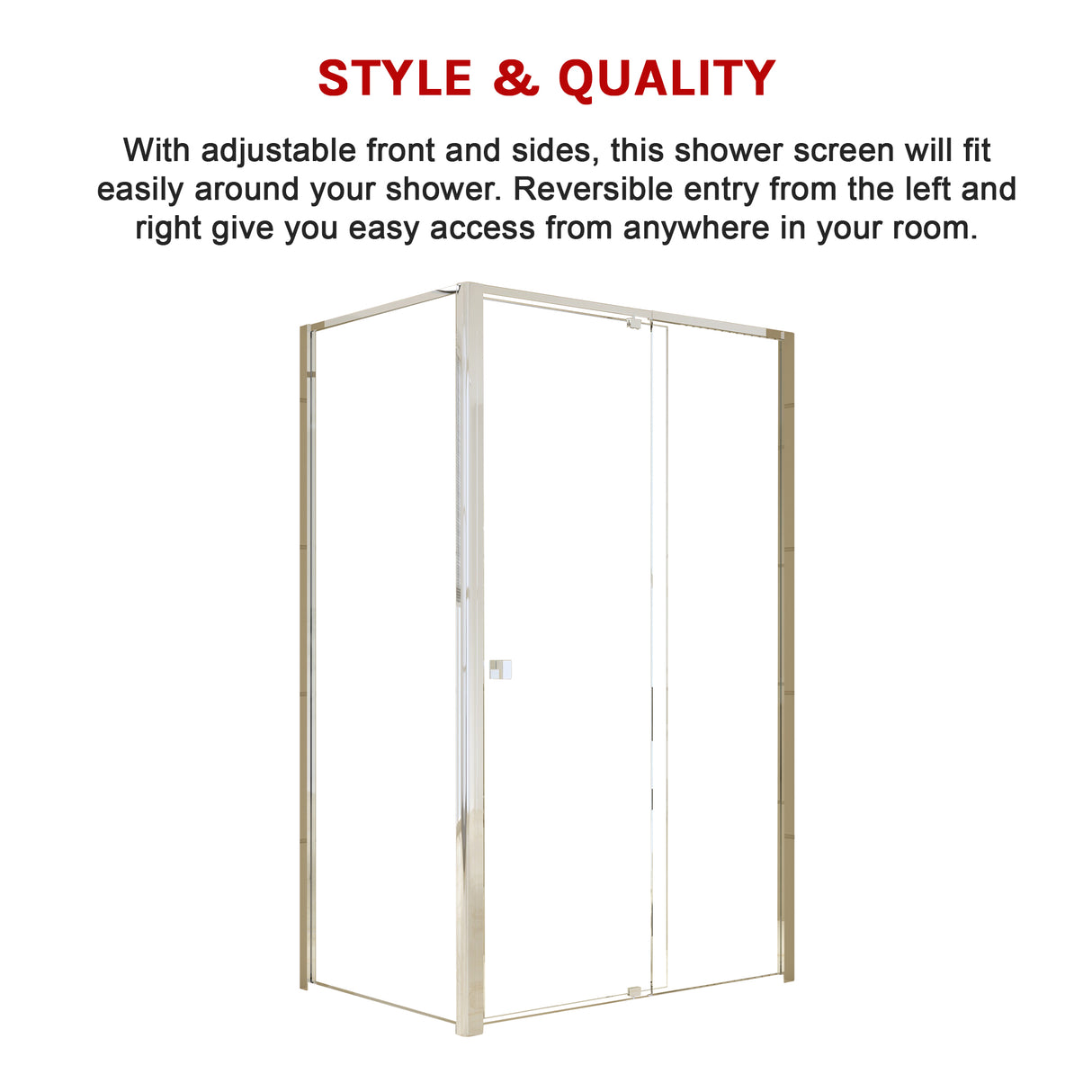 Semi Frameless Shower Screen (114~122)x 195cm & (98~101)x195cm Side AS/NZS Glass