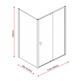 Semi Frameless Shower Screen (114~122)x 195cm & (98~101)x195cm Side AS/NZS Glass - Low Angle