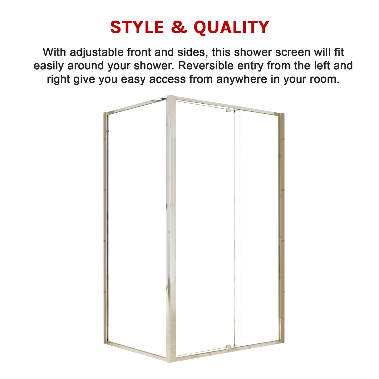 Semi Frameless Shower Screen (114~122)x 195cm & (89~92)x 195cm Side AS/NZS Glass