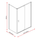 Semi Frameless Shower Screen (114~122)x 195cm & (89~92)x 195cm Side AS/NZS Glass