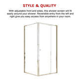 Semi Frameless Shower Screen (98~106)x 195cm & (89~92)x 195cm Side AS/NZS Glass - Close-Up Angle