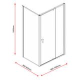 Semi Frameless Shower Screen (98~106)x 195cm & (89~92)x 195cm Side AS/NZS Glass - Low Angle