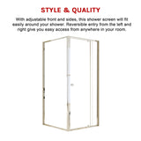 Semi Frameless Shower Screen (82~90)x 195cm & (89~92)x 195cm Side AS/NZS Glass - Close-Up Angle