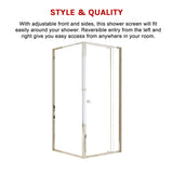 Semi Frameless Shower Screen (82~90)x 195cm & (77~80)x 195cm Side AS/NZS Glass