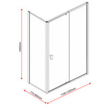 Semi Frameless Shower Screen (114~122)x 195cm & (77~80)x 195cm Side AS/NZS Glass