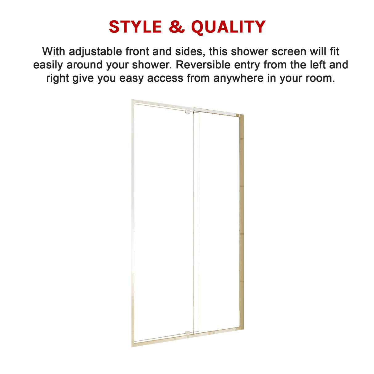 Adjustable Semi Frameless Shower Screen (114~122) x 195cm Australian Safety Glass