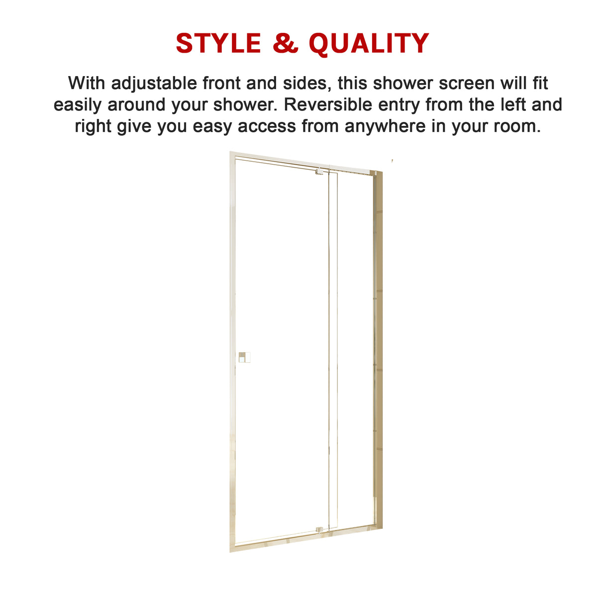 Adjustable Semi Frameless Shower Screen (98~106) x 195cm Australian Safety Glass