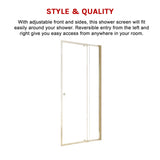 Adjustable Semi Frameless Shower Screen (98~106) x 195cm Australian Safety Glass - Close-Up Angle