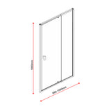 Adjustable Semi Frameless Shower Screen (98~106) x 195cm Australian Safety Glass - Low Angle