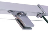 Adjustable Semi Frameless Shower Screen (82~90) x 195cm Australian Safety Glass - Top-Down View