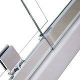Adjustable Semi Frameless Shower Screen (82~90) x 195cm Australian Safety Glass - 45-Degree Angle