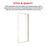 Adjustable Semi Frameless Shower Screen (82~90) x 195cm Australian Safety Glass