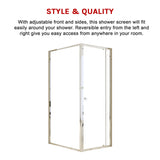 Semi Frameless Shower Screen (74~82)x 195cm & (98~101)x 195cm Side AS/NZS Glass - Close-Up Angle