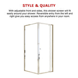 Semi Frameless Shower Screen (74~82)x 195cm & (89~92)x 195cm Side AS/NZS Glass - Close-Up Angle