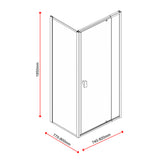 Semi Frameless Shower Screen (74~82)x 195cm & (77~80)x 195cm Side AS/NZS Glass