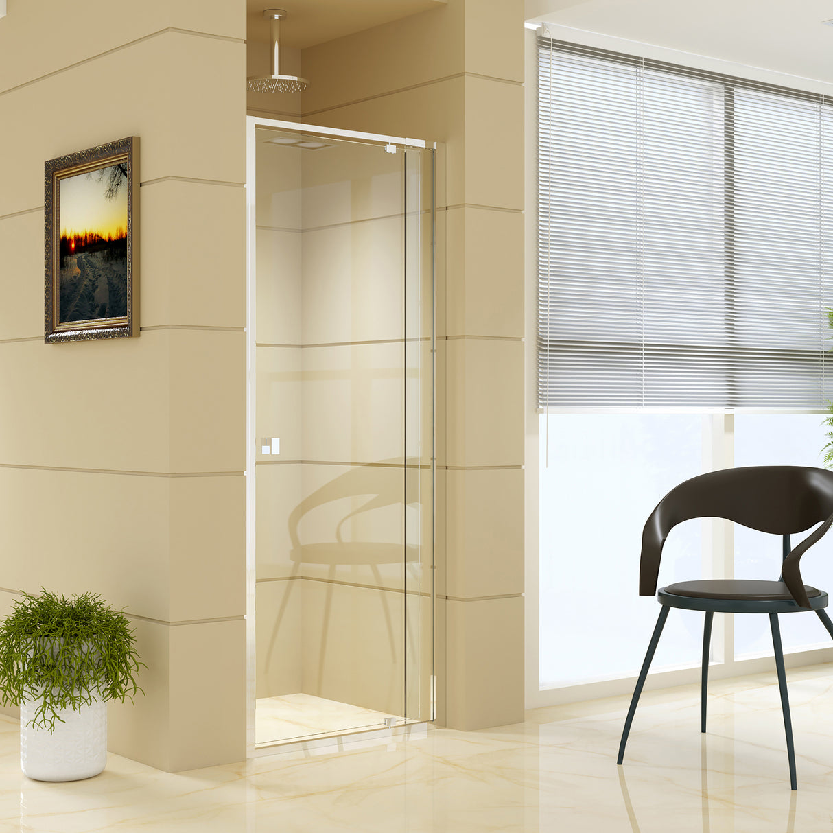 Adjustable Semi Frameless Shower Screen (74~82) x 195cm Australian Safety Glass