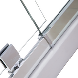 Adjustable Semi Frameless Shower Screen (74~82) x 195cm Australian Safety Glass - 45-Degree Angle