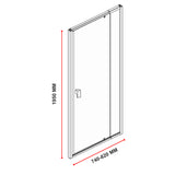 Adjustable Semi Frameless Shower Screen (74~82) x 195cm Australian Safety Glass - Low Angle
