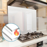Toughened 90cm x 75cm White Glass Kitchen Splashback - Top-Down View