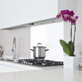 Toughened 60cm x 75cm White Glass Kitchen Splashback - Rear View