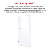 700 x 2100mm Frameless 10mm Safety Glass Shower Screen
