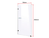 700 x 2000mm Frameless 10mm Safety Glass Shower Screen - 45-Degree Angle
