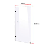 700 x 2100mm Frameless 10mm Safety Glass Shower Screen - Rear View