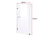 800 x 2100mm Frameless 10mm Safety Glass Shower Screen