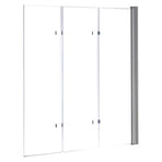 3 Fold Chrome Folding Bath Shower Screen Door Panel 1300mm x 1400mm