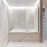 180 Degree Pivot Door 6mm Safety Glass Bath Shower Screen 800x1400mm By Della Francesca