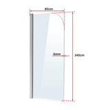 180 Degree Pivot Door 6mm Safety Glass Bath Shower Screen 800x1400mm By Della Francesca