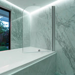 180 Degree Pivot Door 6mm Safety Glass Bath Shower Screen 800x1400mm By Della Francesca