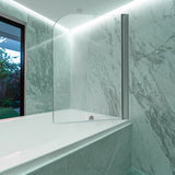 180 Degree Pivot Door 6mm Safety Glass Bath Shower Screen 800x1400mm By Della Francesca - 45-Degree Angle