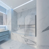 180 Degree Pivot Door 6mm Safety Glass Bath Shower Screen 800x1400mm By Della Francesca - Close-Up Angle