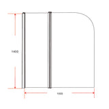 180 Degree Pivot Door 6mm Safety Glass Bath Shower Screen 1000x1400mm By Della Francesca