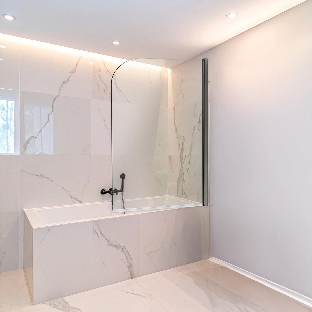 180 Degree Pivot Door 6mm Safety Glass Bath Shower Screen 900x1400mm By Della Francesca