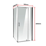Shower Screen 900x900x1900mm Framed Safety Glass Pivot Door By Della Francesca - Close-Up Angle