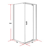 Shower Screen 900x800x1900mm Framed Safety Glass Pivot Door By Della Francesca - Close-Up Angle
