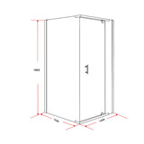 Shower Screen 1000x1000x1900mm Framed Safety Glass Pivot Door By Della Francesca