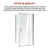 Shower Screen 1000x700x1900mm Framed Safety Glass Pivot Door By Della Francesca