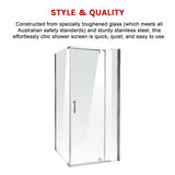 Shower Screen 1200x1000x1900mm Framed Safety Glass Pivot Door By Della Francesca