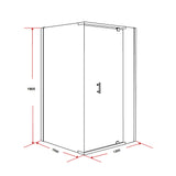 Shower Screen 1200x1000x1900mm Framed Safety Glass Pivot Door By Della Francesca - Rear View