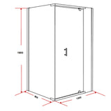 Shower Screen 1200x900x1900mm Framed Safety Glass Pivot Door By Della Francesca